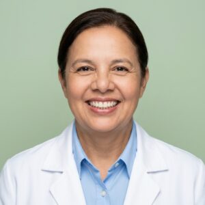 Verónica García, naturópata que atiende en la farmacia de Kariel en Cobán